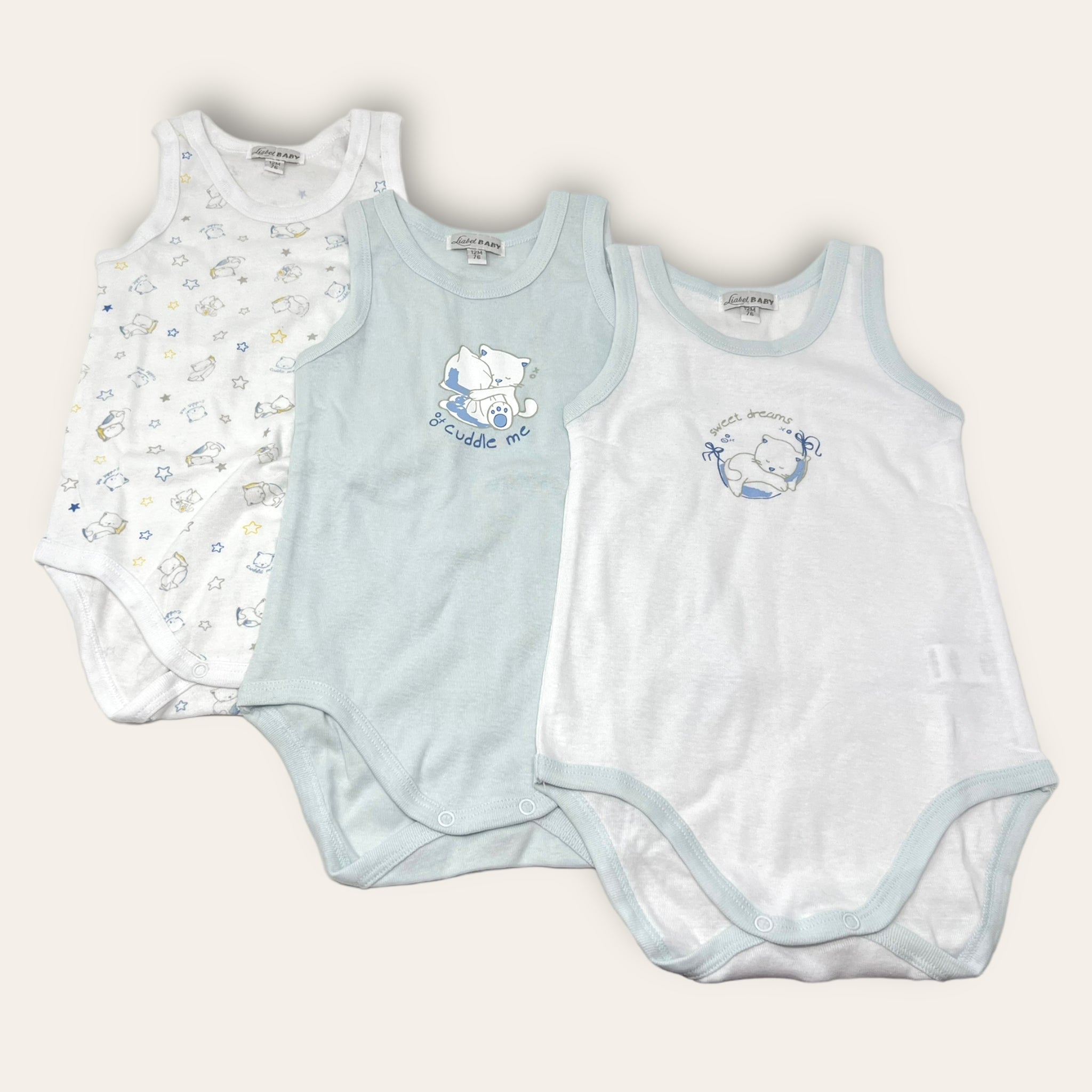 Liabel Confezione Da 3 Pezzi Body Neonato-a Spalla Larga In Puro Cotone Stampato Art. 05832-1457