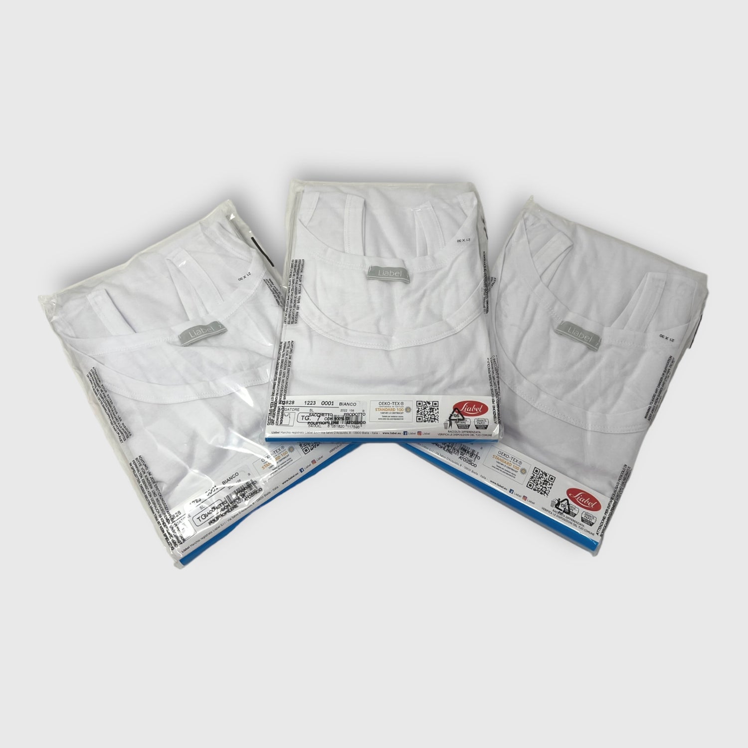 Liabel Confezione 3 Canottiere Vogatore Uomo Spalla Larga In Jersy Puro Cotone  Art. 03828-1223