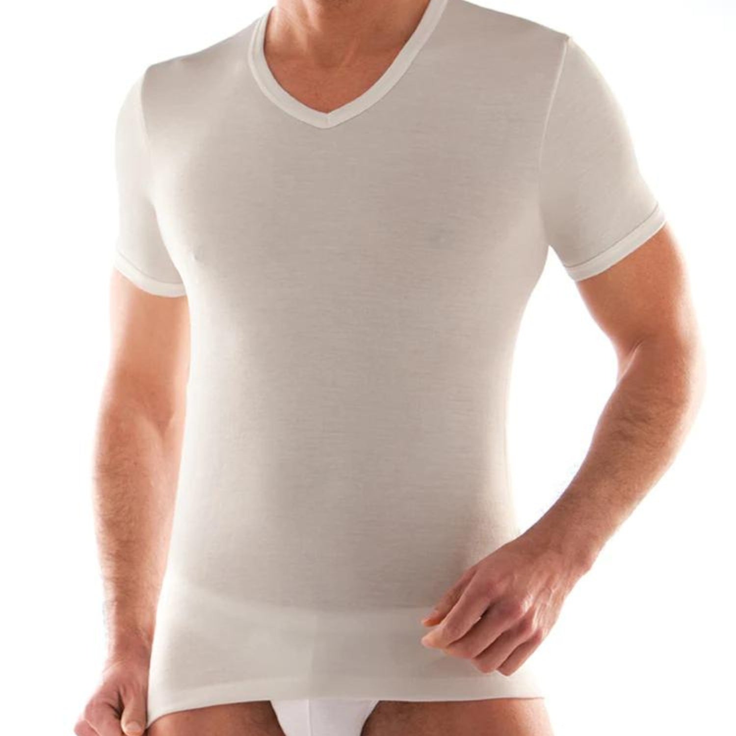 Liabel - Maglia Uomo Lana Fuori E Cotone Sulla Pelle Scollo V Art. 05110-53