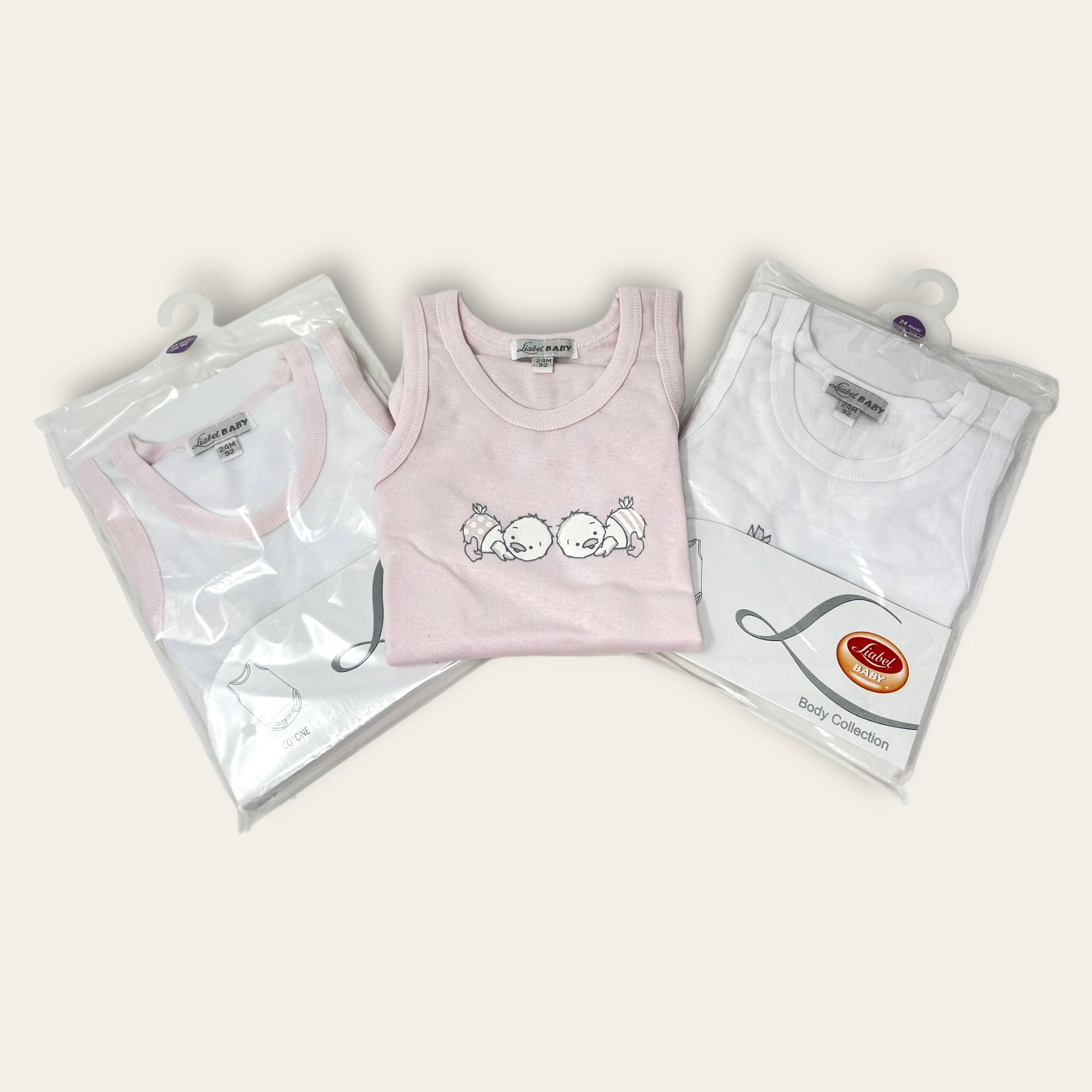 Liabel Confezione 3 Pezzi Body Neonato A Spalla Larga In Puro Cotone Stampato Art. 05832b-557