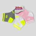 Wilson 3 Paia Fantasmino Bambina In Spugna 100& Cotone Modello Tennis - Traspirante  3 Varianti  Art. Zg03
