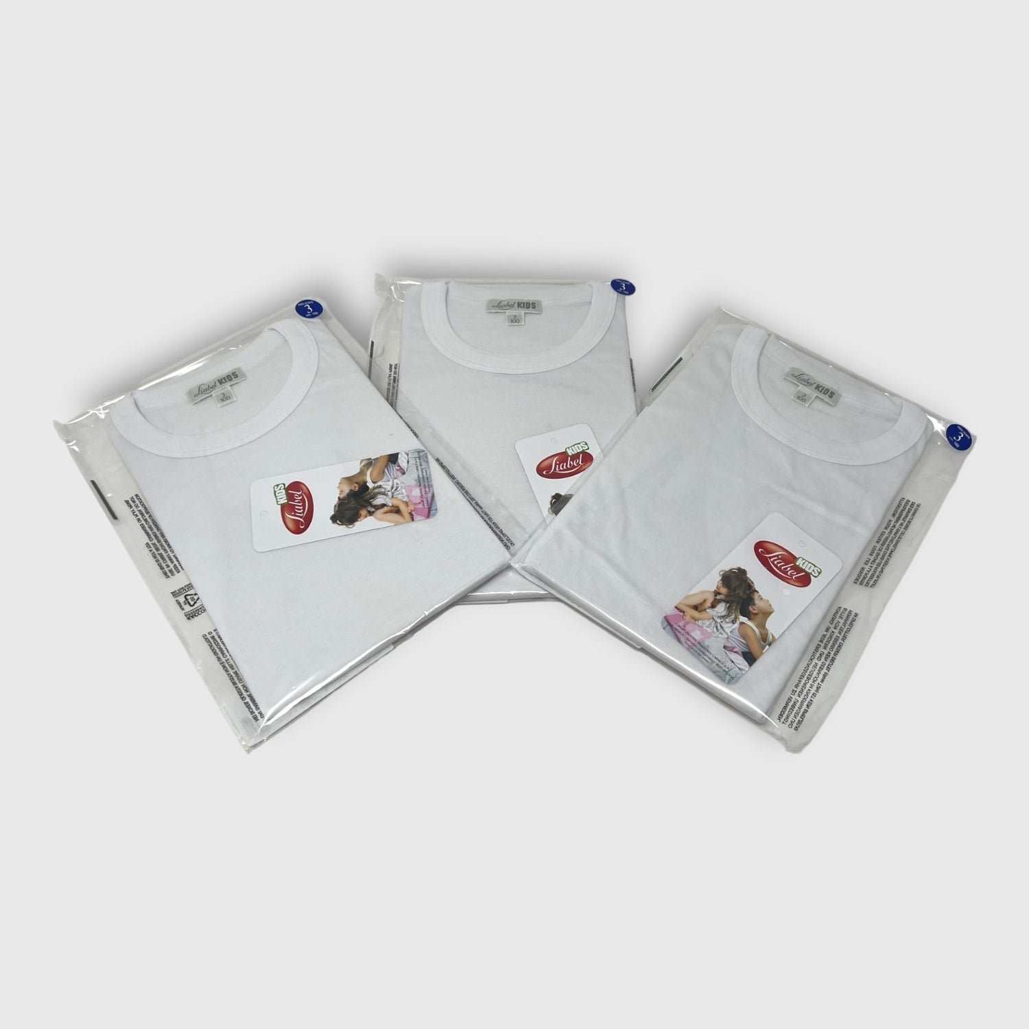 Liabel Confezione Da 3 Magliette Intime - T Shirt Bimbo Girocollo Mezza Manica In Puro Cotone  Art. 03828-25r