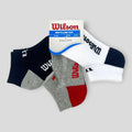 Wilson 3 Paia Fantasmino Bambino In Spugna 100% Cotone Modello Tennis - Traspirante  3 Varianti  Art. Zb01