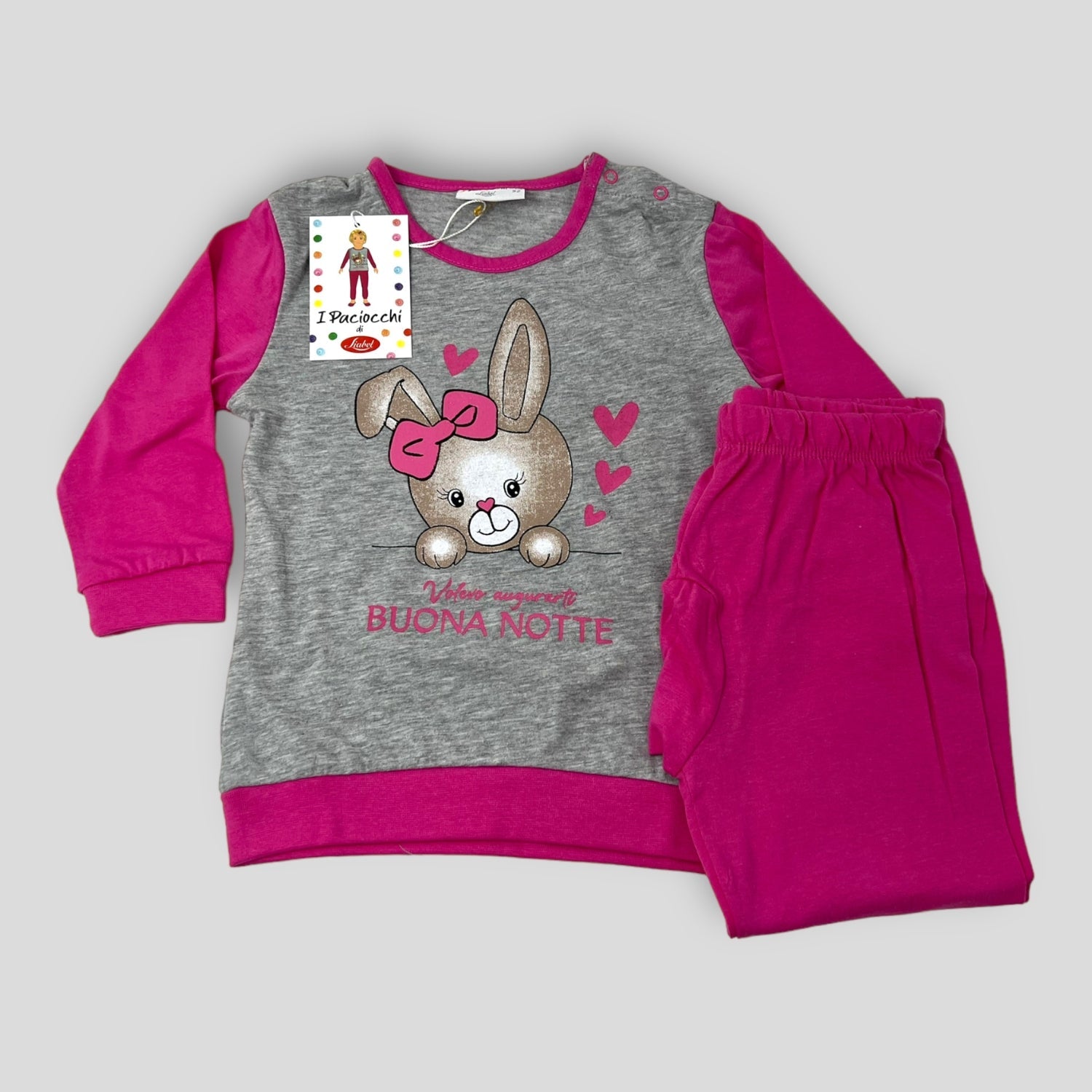 Liabel Pigiama Neonata Lungo In Puro Cotone Stampato  Art.pbe21l2