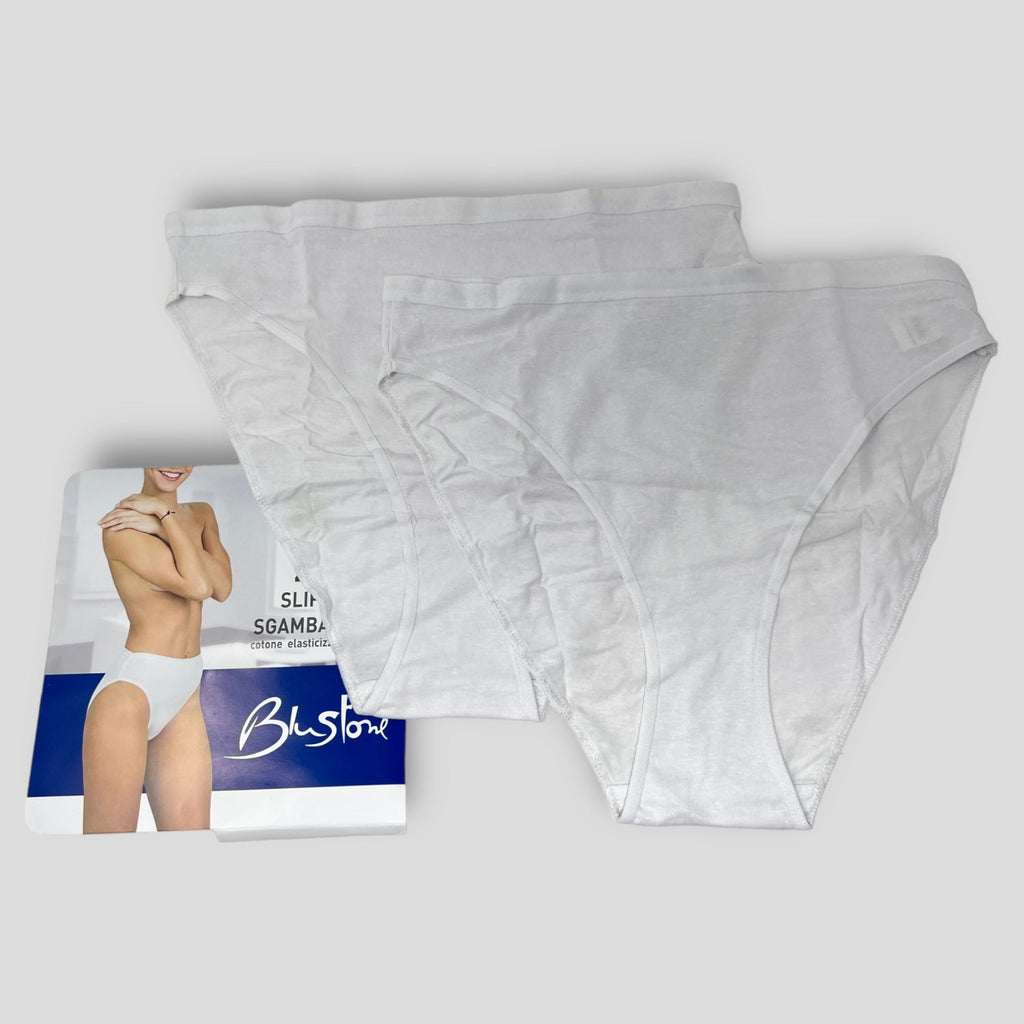 Blustone By Liabel - Confezione Da 2 Slip Sgambati Da Donna In Puro Cotone Elasticizzato Ab358-115