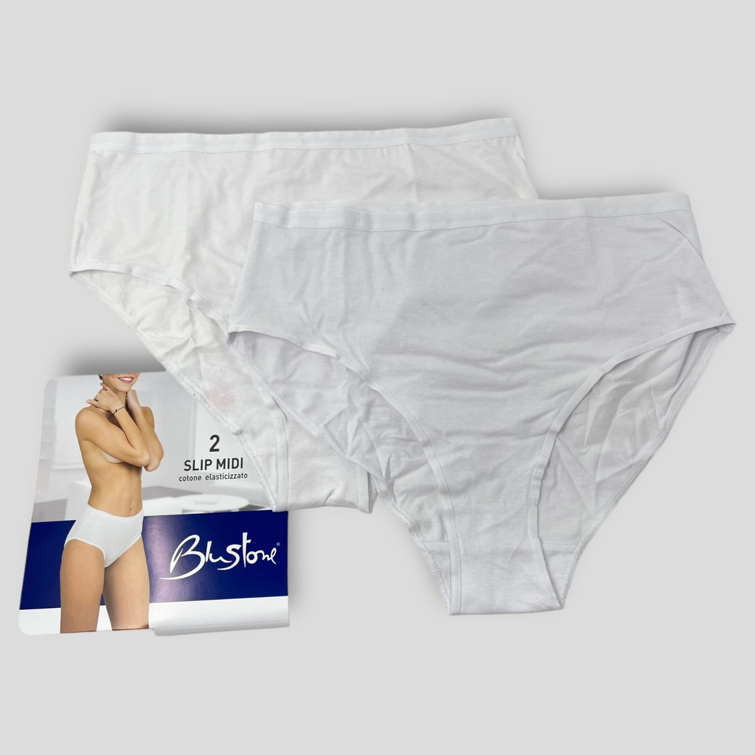 Blustone-liabel Confezione Da 2 Slip Modello Donna In Puro Cotone Elasticizzato Art. Ab358-d25