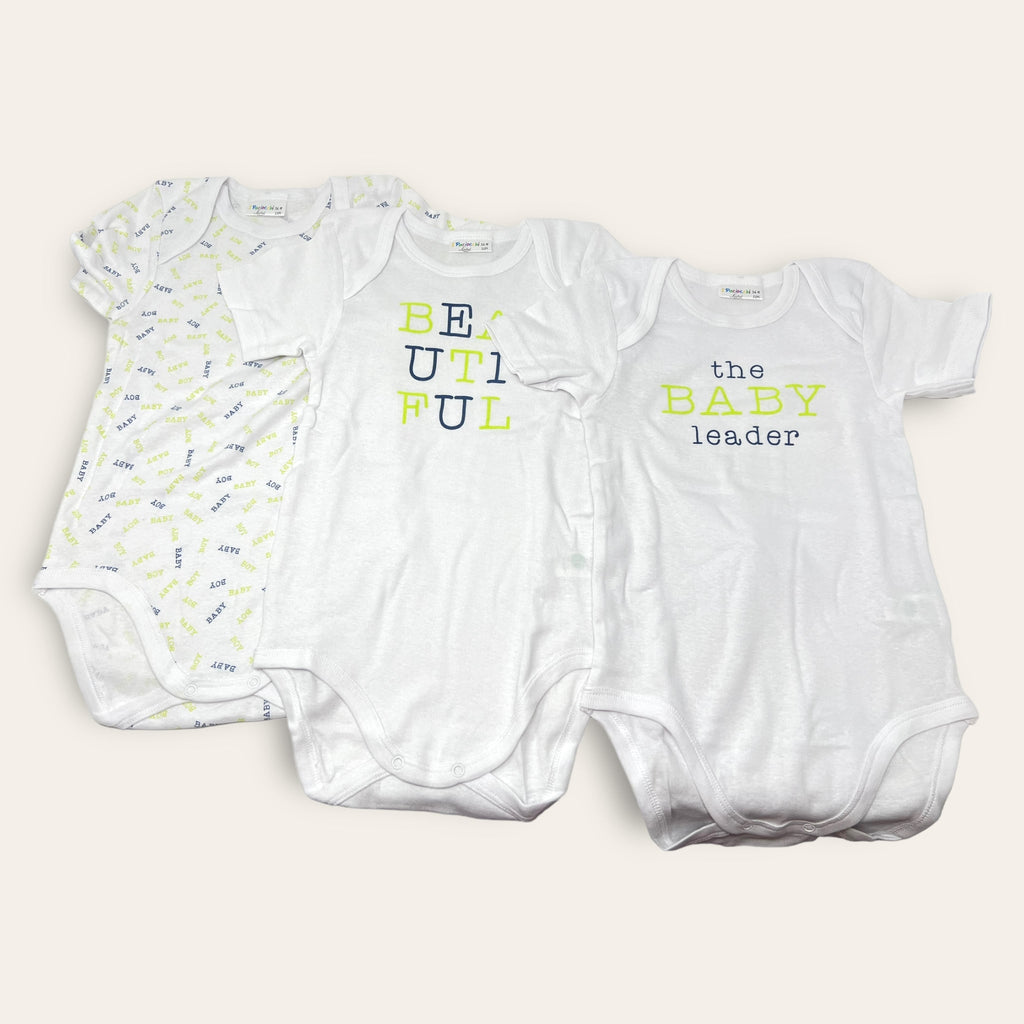 Liabel Confezione Da 3 Pezzi Body Neonato-a Mezza Manica In Caldo Cotone 100% Stampato Art. 05832-t507