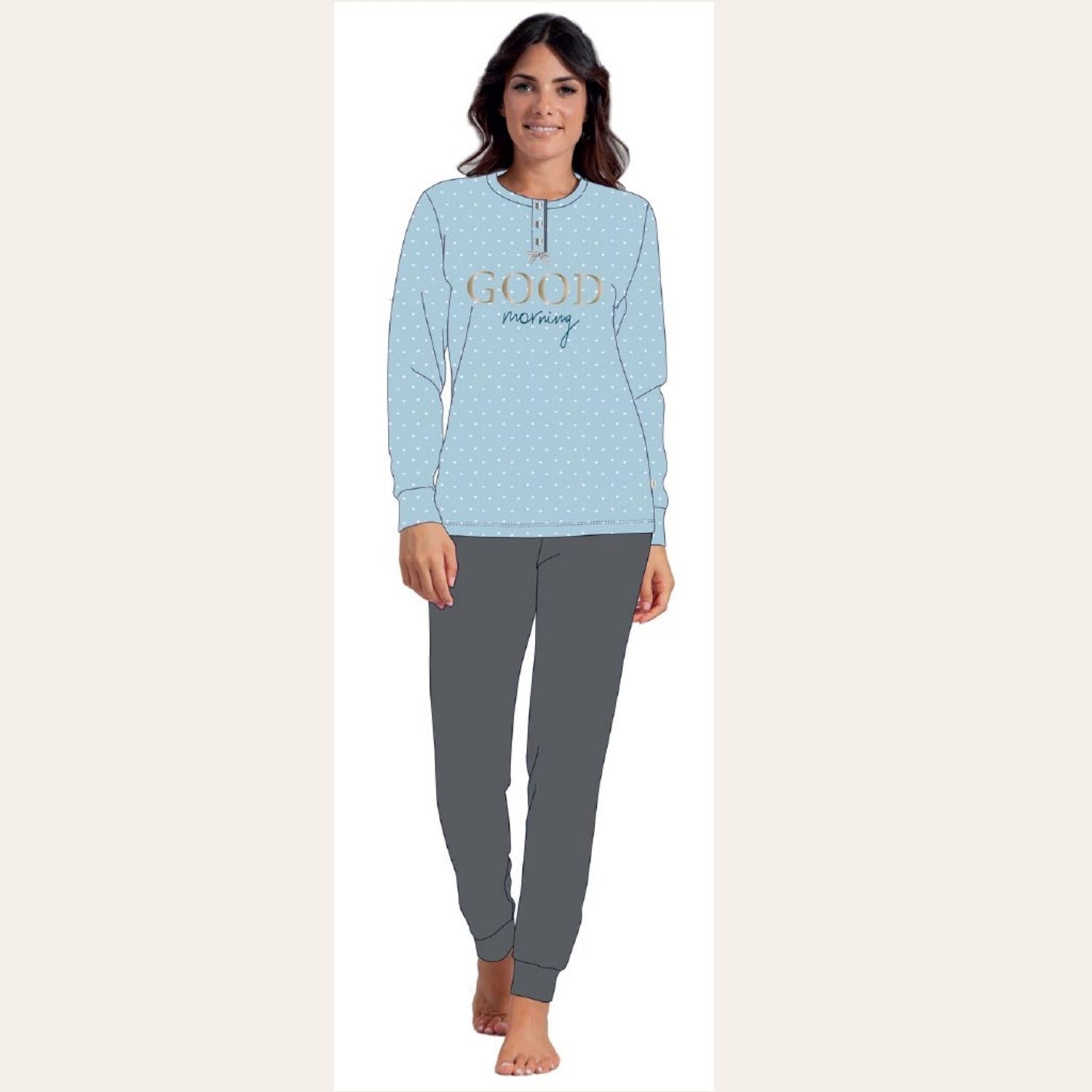 Irge Pigiama Donna Serafino Stampato In Caldo Cotone 100%  Art. Mi1669
