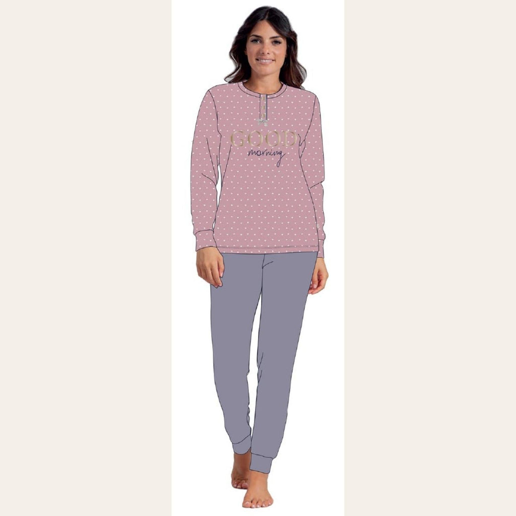 Irge Pigiama Donna Serafino Stampato In Caldo Cotone 100%  Art. Mi1669