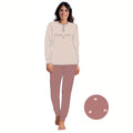 Irge Pigiama Donna Serafino Ricamato In Caldo Cotone 100%