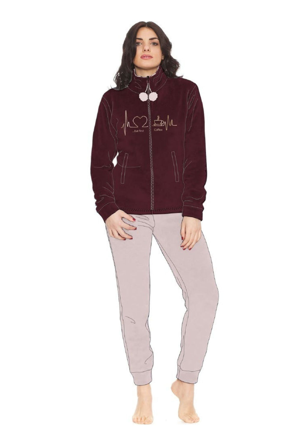 Irge - Pigiama Donna Invernale In Flannel Mi1688