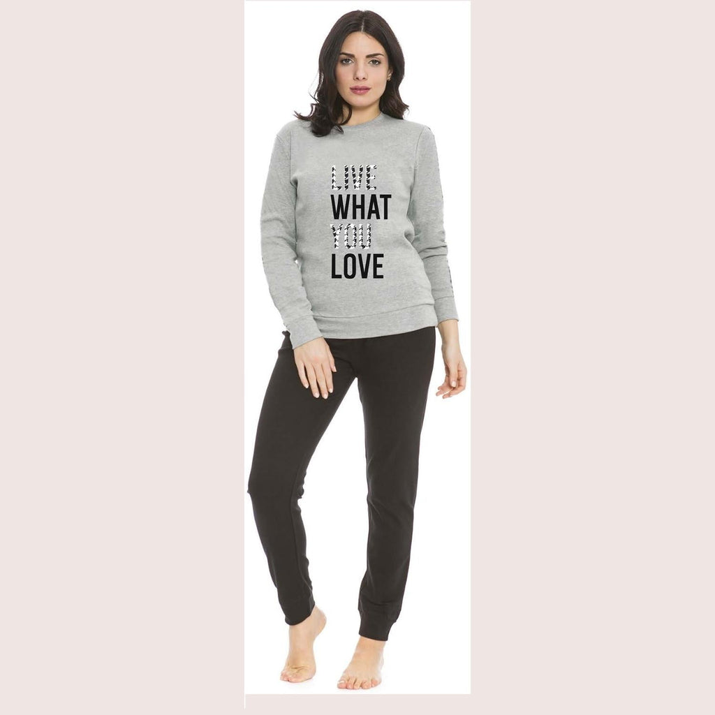 Irge Donna Tuta Donna In Felpa Con Maglia Stampata E Pantalone Stretto Con Tasche  Art. Fdi018