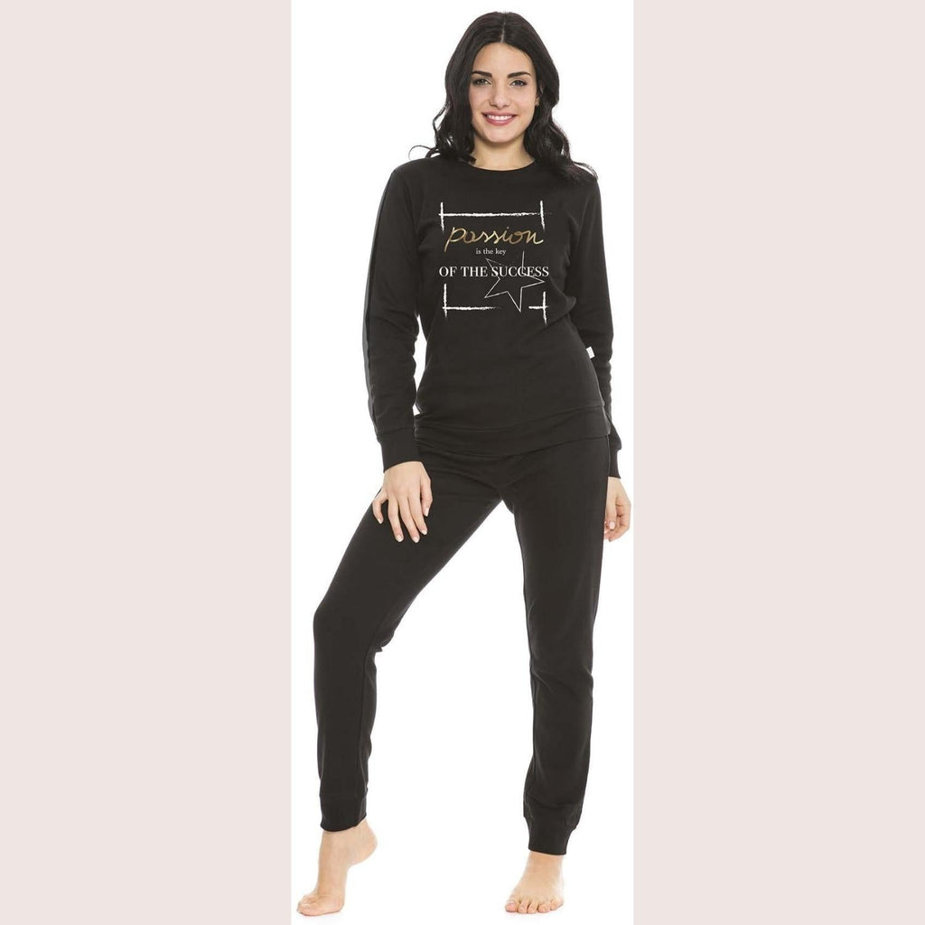Irge Donna Tuta Donna In Felpa Con Maglia Stampata E Pantalone Stretto Con Tasche  Art.fdi019