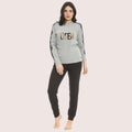 Irge Donna Tuta Donna In Felpa Con Maglia Stampata E Pantalone Stretto Con Tasche  Art. Fdi023
