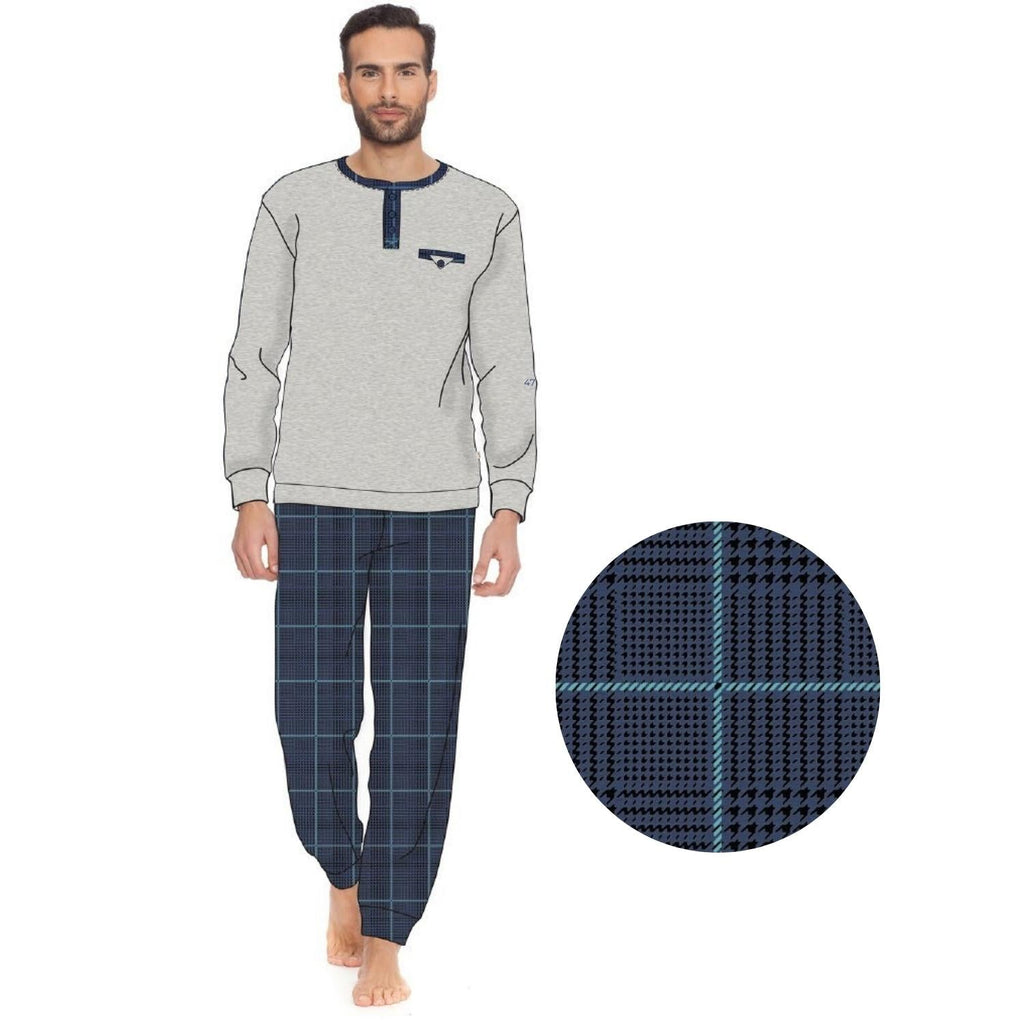 Irge Inverno Pigiama Ragazzo Serafino In Caldo Cotone Con Taschino  Art. Su121