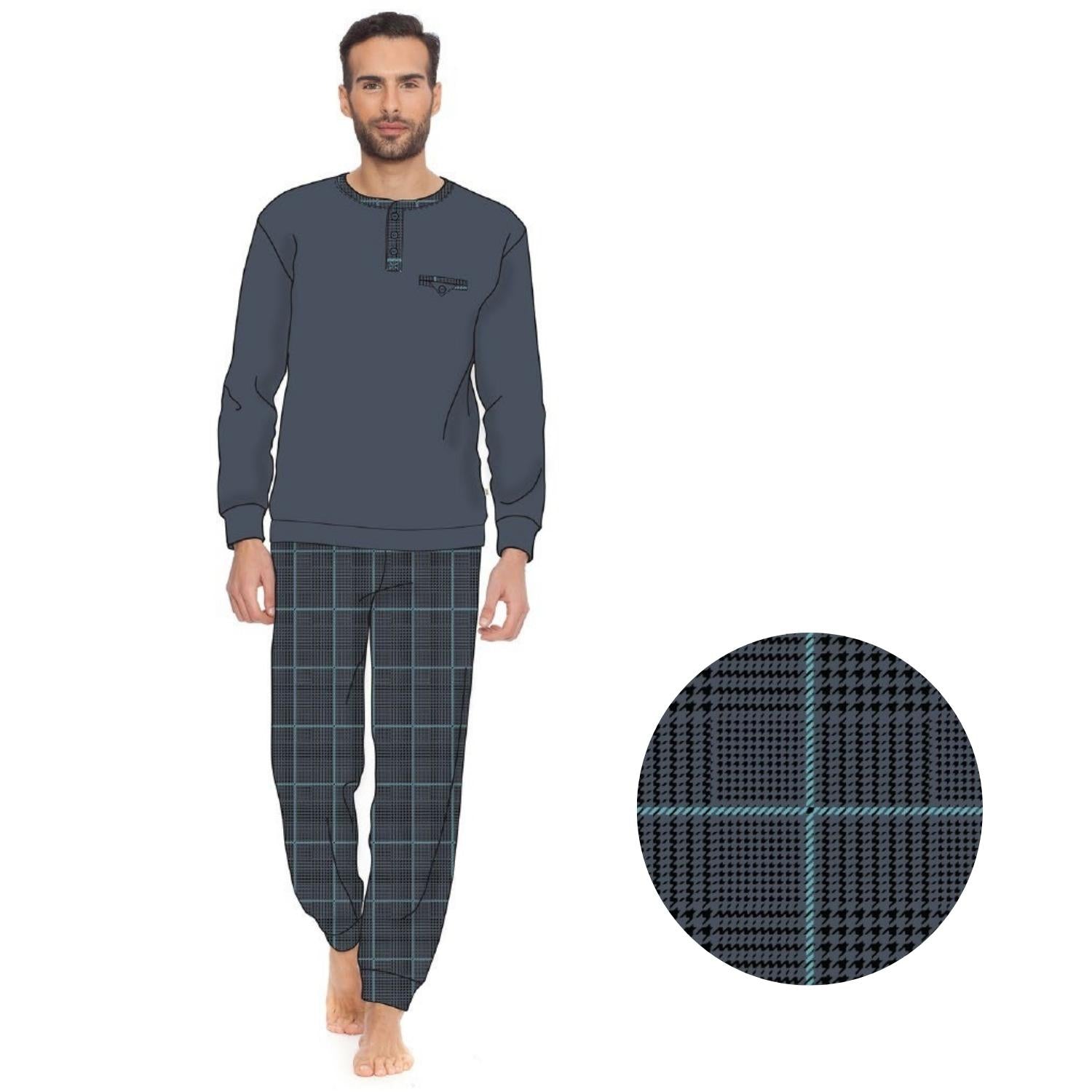 Irge Inverno Pigiama Ragazzo Serafino In Caldo Cotone Con Taschino  Art. Su121