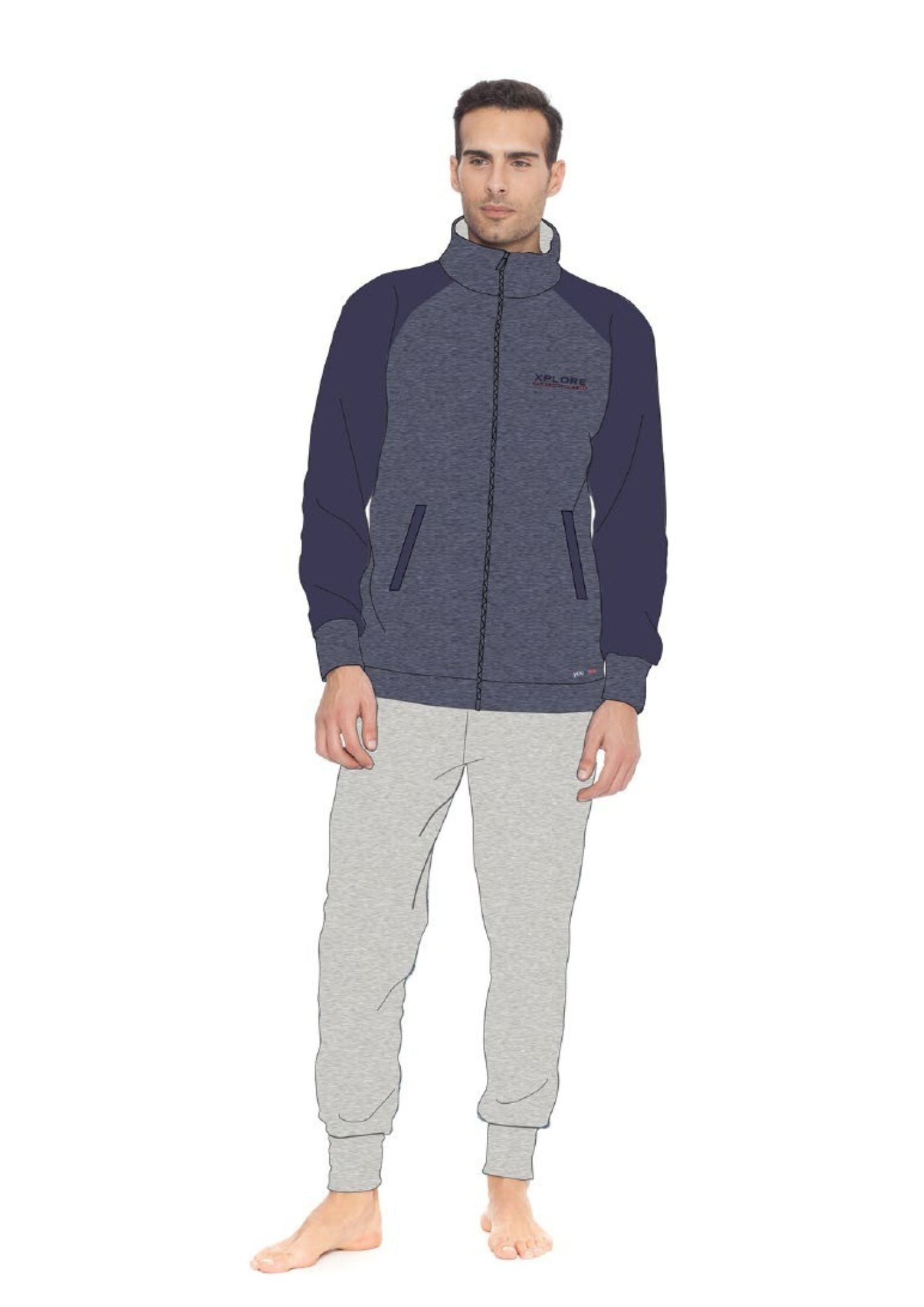 Y&m By Irge -  Pigiama In Pile Da Uomo Y&m411