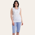 Irge Pigiama Donna Pinocchietto Spalla-larga In Jersey Puro Cotone  Art. Ir1783