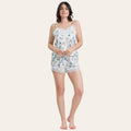 Irge Baby Doll Donna In Raso Fantasia Spalla Stretta Con Applicazioni In Pizzo  Art. Ir1830