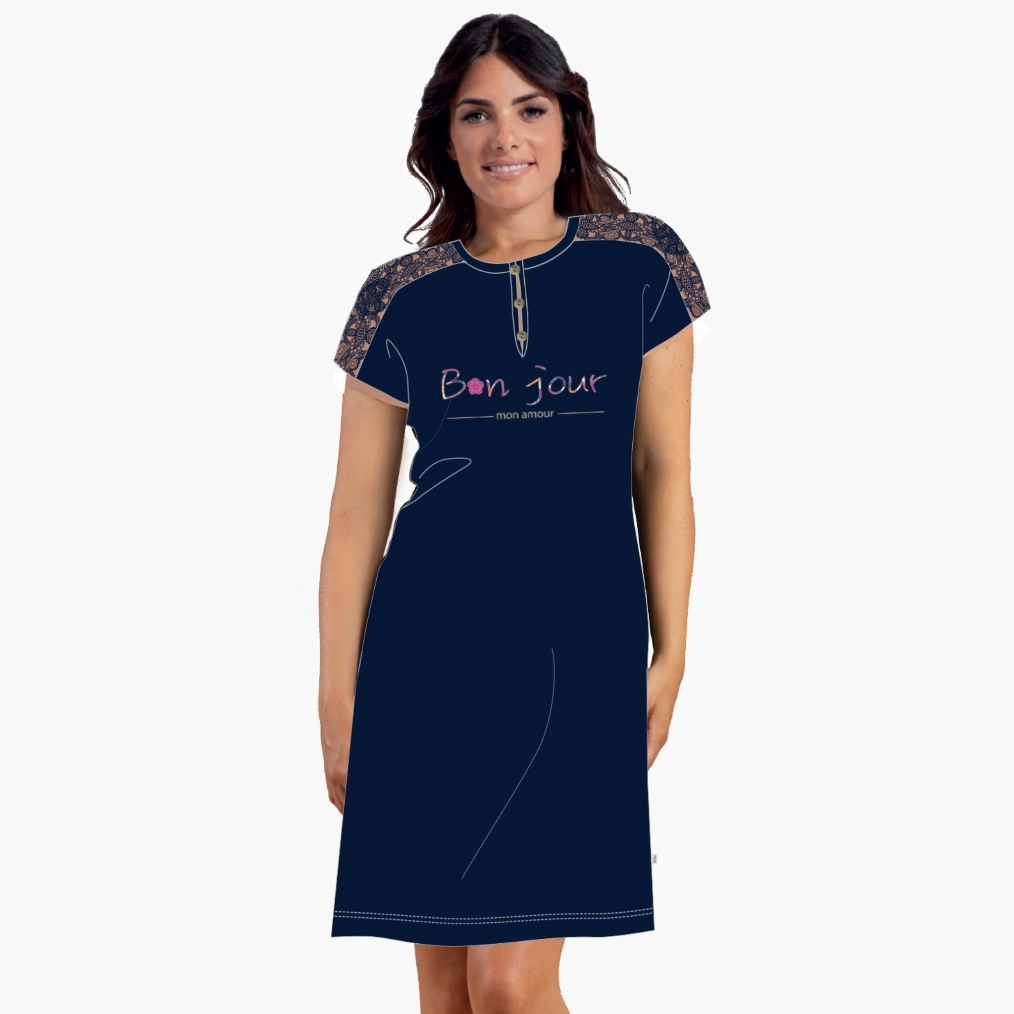 Irge Pigiama Donna Cotone Calibrato Lungo Serafino Elastico Caviglia  Art. Cd154