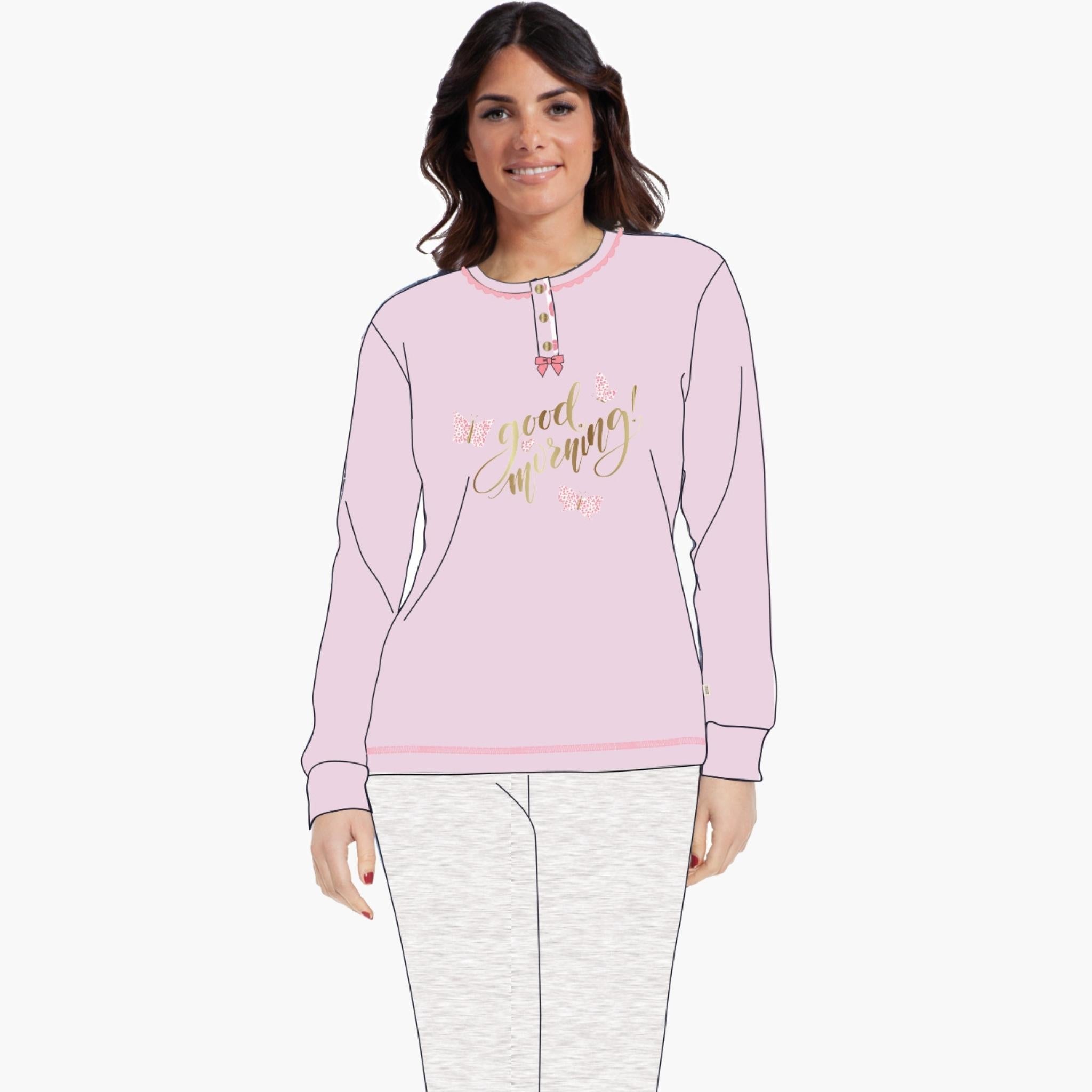 Irge Pigiama Sottodonna  Lungo In Puro Cotone Collo Serafino Con Elastico Alla Caviglia  Art Su176