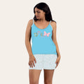 You&me Pigiama Donna Corto Spalla Stretta Stampato Short Fantasia In Puro Cotone  Art. Y&m436