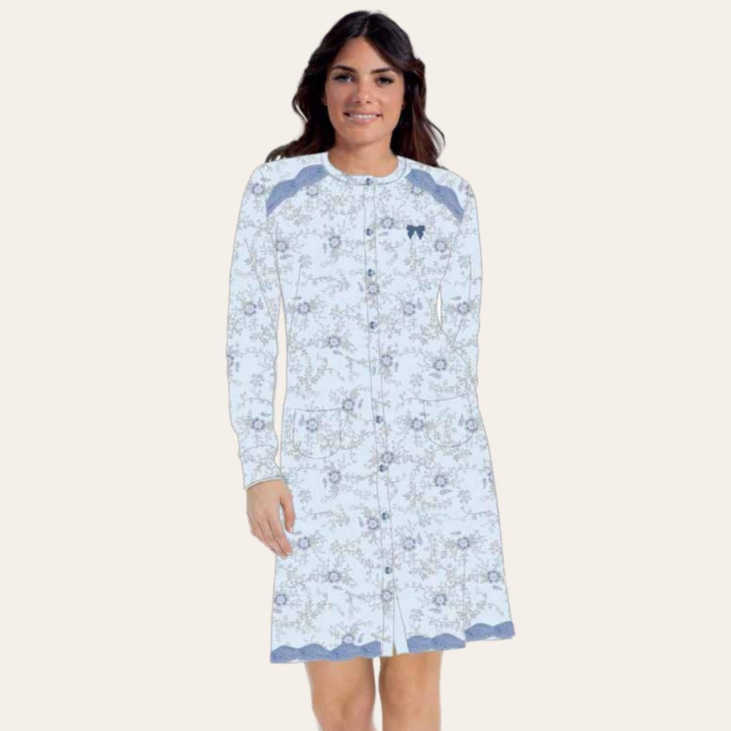 Irge Camicia Da Notte Donna In Caldo Cotone 100% Aperta Fantasia  Art. Ir1914