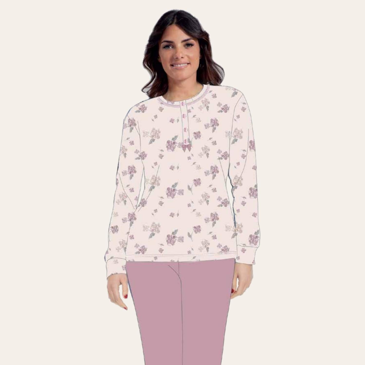 Irge Pigiama Donna Calibrato -caldo Cotone 100%- Serafino Fantasia  Art. Cd166