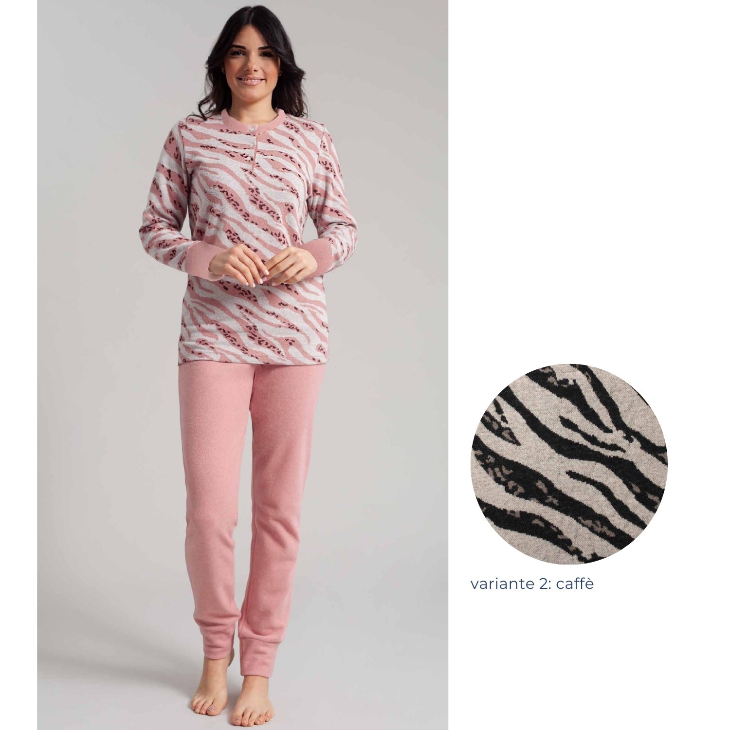 Irge Woman Pigiama Tuta Da Casa Donna Punto Milano 3 Bottoni Fantasia Art. Pmt17