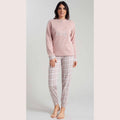 Irge Pigiama Donna Punto Milano Serafino 3 Bottoni Con Ricamo E Pantalone Fantasia  Art. Pmd345
