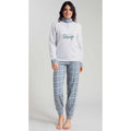 Irge Woman Pigiama Donna Invernale Punto Milano Serafino 3 Bottoni Con Ricamo Pantalone Fantasia Art. Pmd346