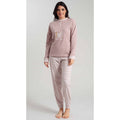 Irge Woman Pigiama Donna Invernale Punto Milano Serafino 3 Bottoni Con Ricamo Pantalone Fantasia  Art. Pmd353