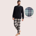 Irge Uomo Pigiama Punto Milano Lupetto Serafino 3 Bottoni Con Pantalone Stampato  Art. Pmu393