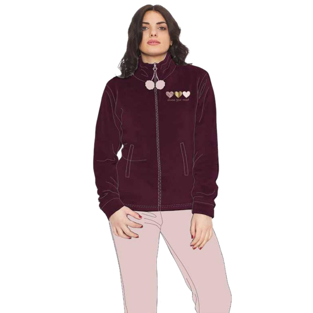 Irge Pigiama Donna In Morbido Coral- Flannel Con Ricamo E Giacca Full-zip  Art. Mi1936