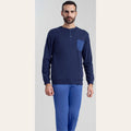 Irge Pigiama Uomo Serafino Calibrato In Caldo Cotone 100% Con Taschino  Art.  Cum82