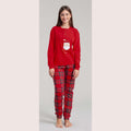 Irge - Pigiama Bimba Natalizio In Caldo Cotone Disegno Babbo Natale Art. Xmask11
