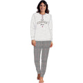 You & Me Inverno Pigiama Donna Serafino In Caldo Cotone -con Stampato E Ricamo-  Art. Y&m505