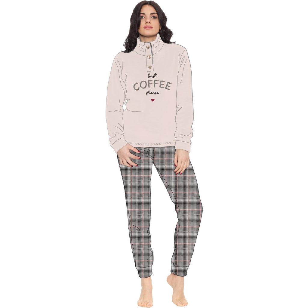 Irge Girl Pigiama Invernale Ragazza In Caldo E Morbido Coral Sottodonna Lupetto 3 Bottoni Con Ricamo  Art. Gym35