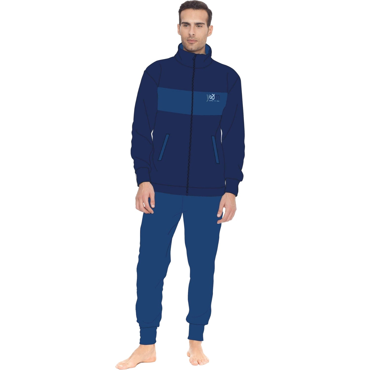 You & Me Ragazzo Pigiama Con Giacca Full Zip  Sottuomo In Pile Con Tasche Art. Bym42