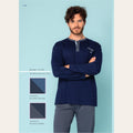 Irge - Pigiama Uomo Cotone Serafino Lungo Cotone Con Taschino  Art. Irl1972