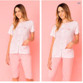 Irge Pigiama Donna Cotone Calibrato 3 Pezzi Mezza Manica+pantalone Lungo+pantalone Corto In Cotone Art. Tdc16