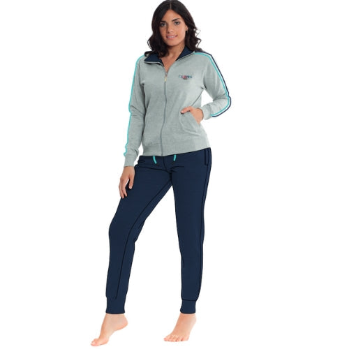 El Charro - Tuta Donna Full-zip In French Terry Manica Lunga 100% Cotone  Art. Gcl109