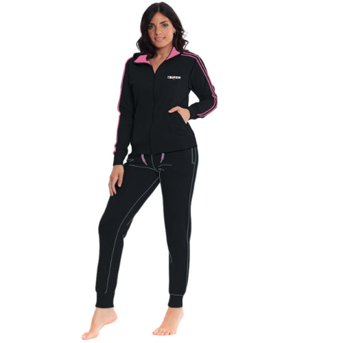 El Charro - Tuta Donna Full-zip In French Terry Manica Lunga 100% Cotone  Art. Tuta Donna