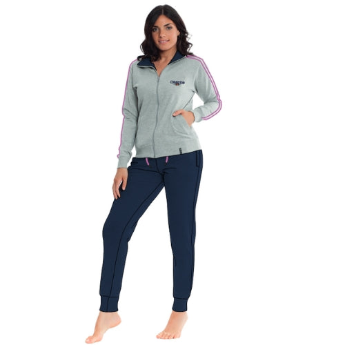 El Charro - Tuta Donna Full-zip In French Terry Manica Lunga 100% Cotone  Art. Gcl128
