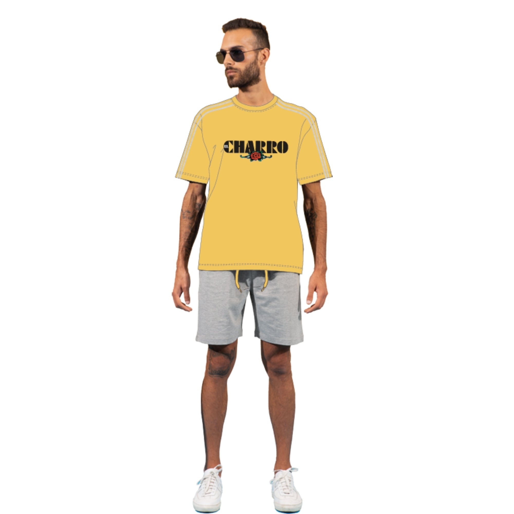 El Charro - Completo Uomo Shirt Jersey  Con Pantalone Corto In French Terry Puro Cotone  Art. Gcm120