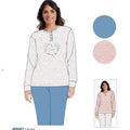 Irge - Pigiama Donna Cotone Lungo In Jersey Puro Cotone Ricamato  Art. Mil2005