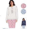 Irge - Pigiama Donna Cotone Lungo In Jersey Puro Cotone Ricamato  Art. Mil2055