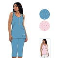 Irge - Pigiama Donna Pescatore Spalla Larga Stampato In Puro Cotone  Art. Mic2029