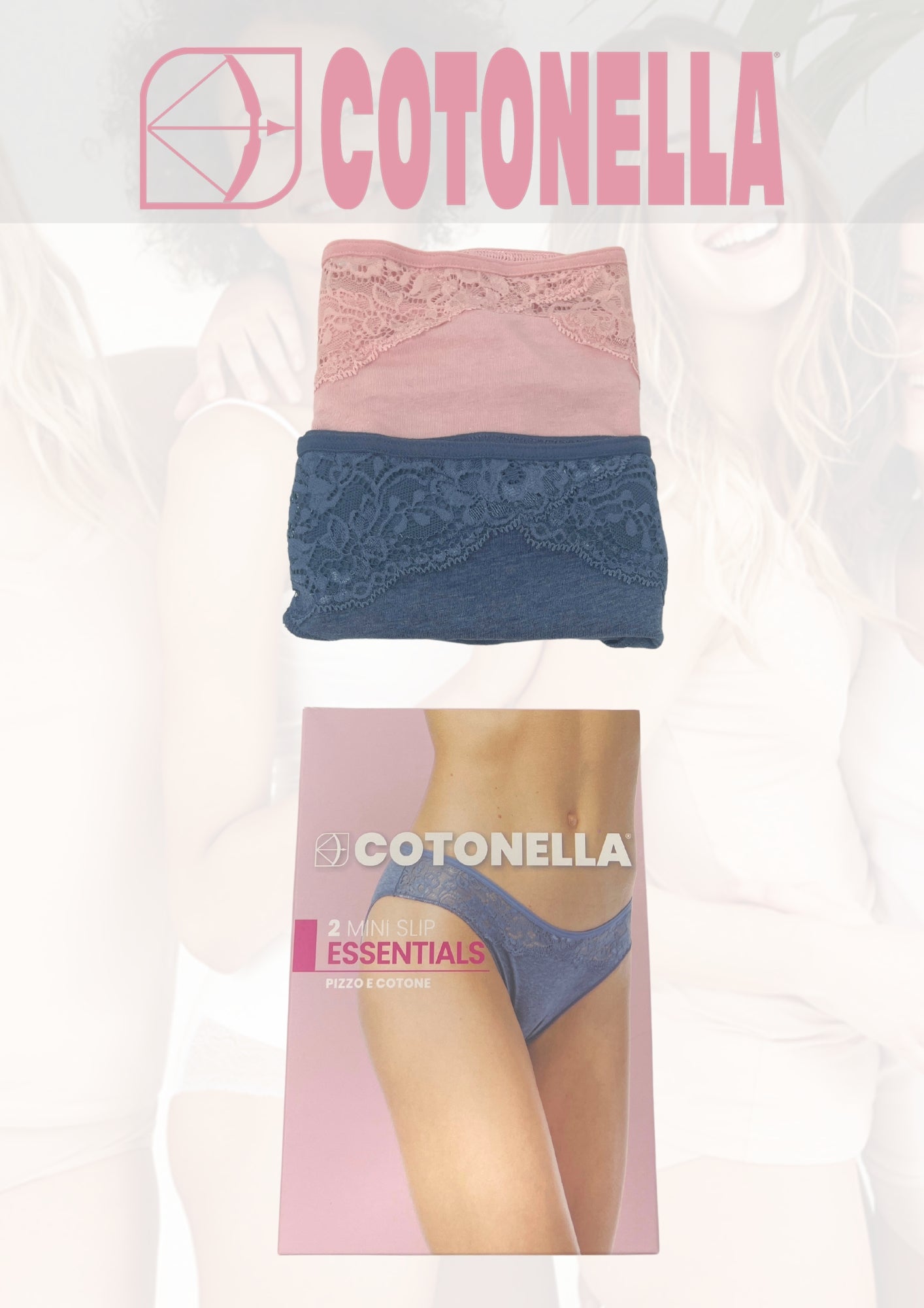 Cotonella - Pacco Da 2 Slip Modello Brasiliana Fantasia In Cotone Elasticizzato Art. 3490 5c100