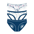 Cotonella Donna Confezione 3 Pezzi Mini Slip In Puro Cotone Bielastico (3 Stampe) Art. 3362 E503 3h100